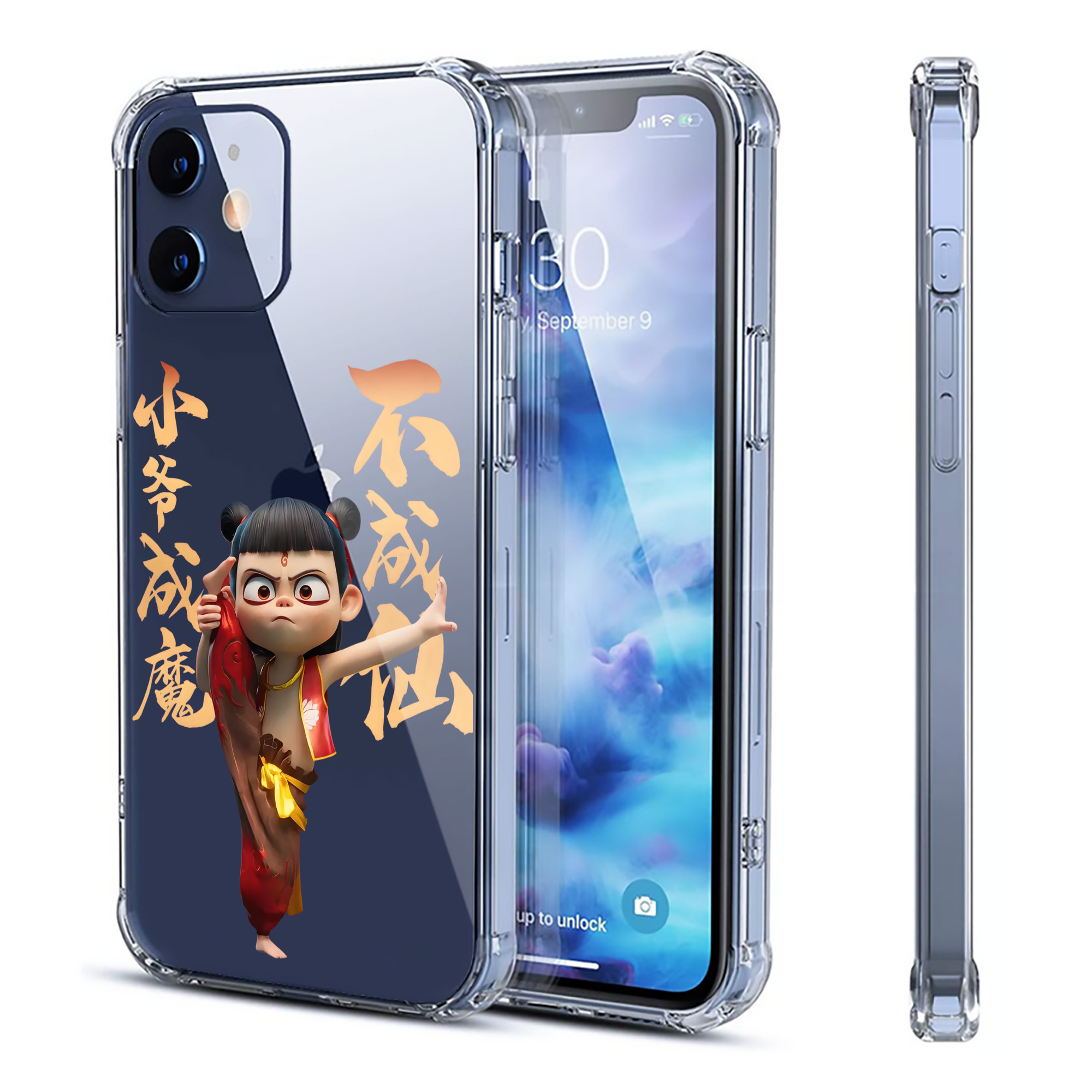 （画像用） Ne Zha 2 ナタ 魔童の大暴れ 【iPhone 12シリーズ対応】透明スマホケース（クリアソフトケース）